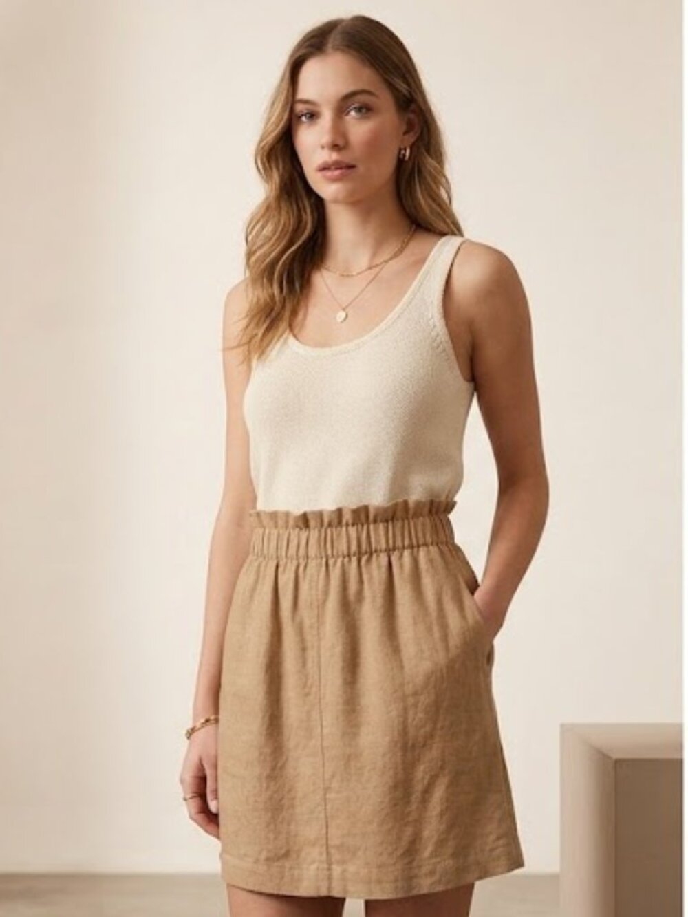 J. Crew Beige Mini Skirt